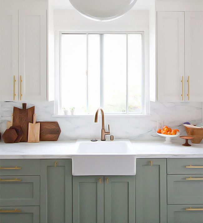 two toned kitchen cabinets, kitchen 2019 decor trends (19)