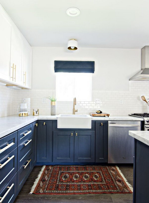two toned kitchen cabinets, kitchen 2019 decor trends (21)