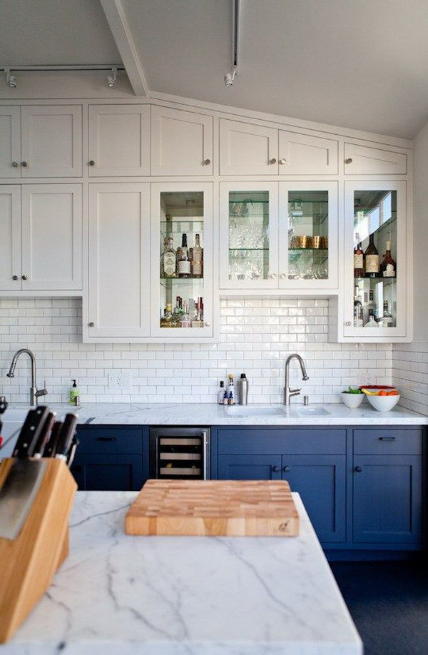 two toned kitchen cabinets, kitchen 2019 decor trends (22)