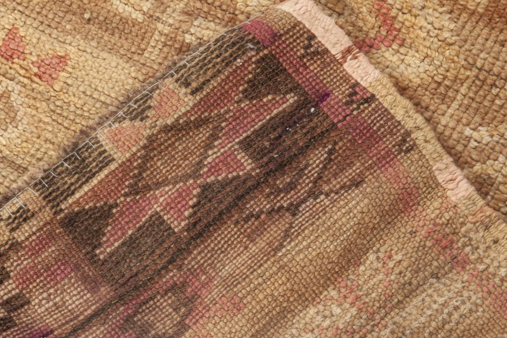 Moroccan Beige, Brown, Pink and Yellow Wool Rug Fragment Rug BB6957