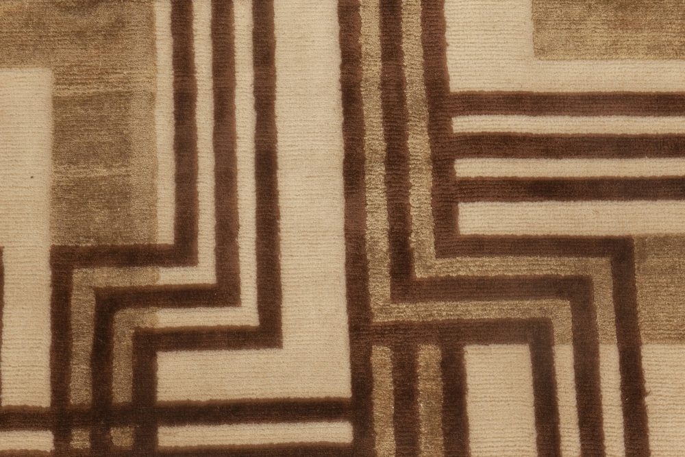Doris Leslie Blau Collection Narrow & Long Geometric Wool & Silk Runner N12019