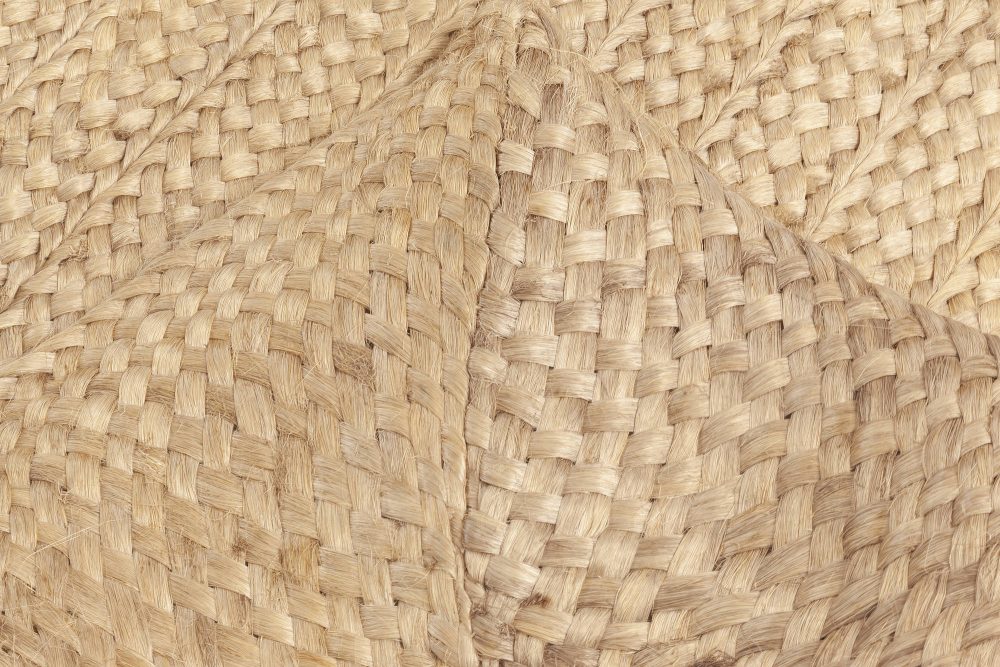 Oversized Contemporary Beige Abaca Rug N11996