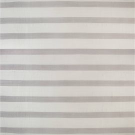 “Lamina” Modern Dhurrie Striped Light Gray And Soft White Flatweave Wool Oversized Rug N12010