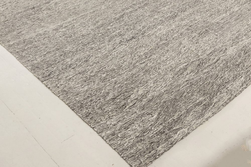 Doris Leslie Blau Collection Contemporary Gray, White Flat-Weave Wool Rug N11990