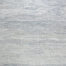 “Driftline” Modern Abstract Vertical Striations Light Gray With Blue Hand-Knotted Cotton Rug N11991