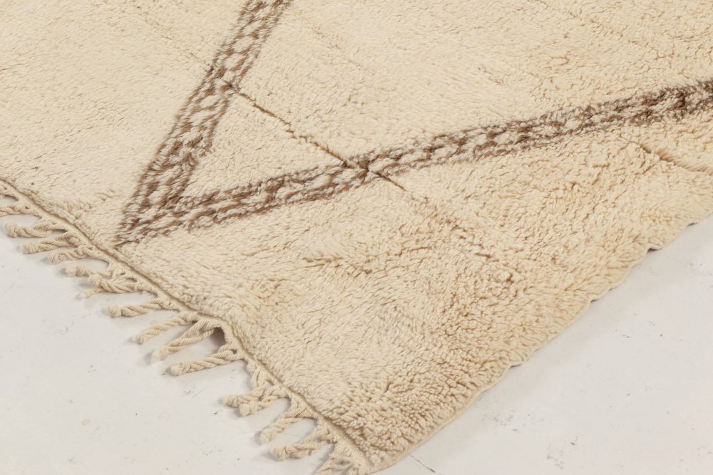 Doris Leslie Blau Collection Modern Moroccan Beige, Brown Handmade Wool Rug N11981