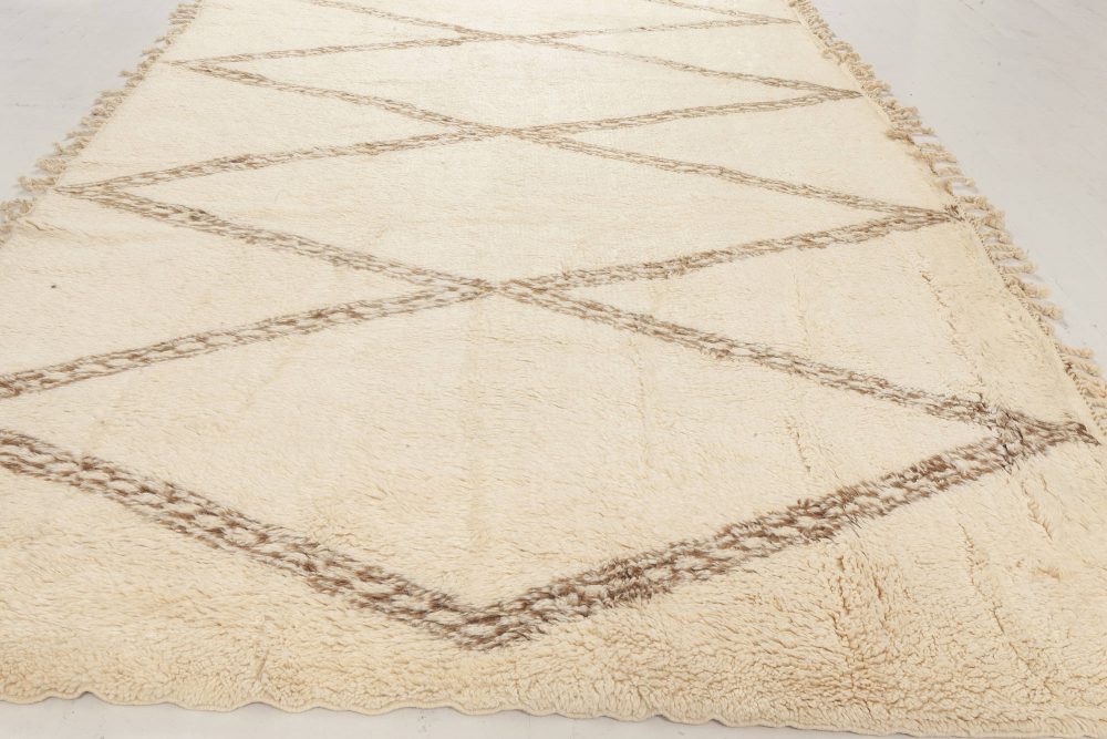 Doris Leslie Blau Collection Modern Moroccan Beige, Brown Handmade Wool Rug N11981