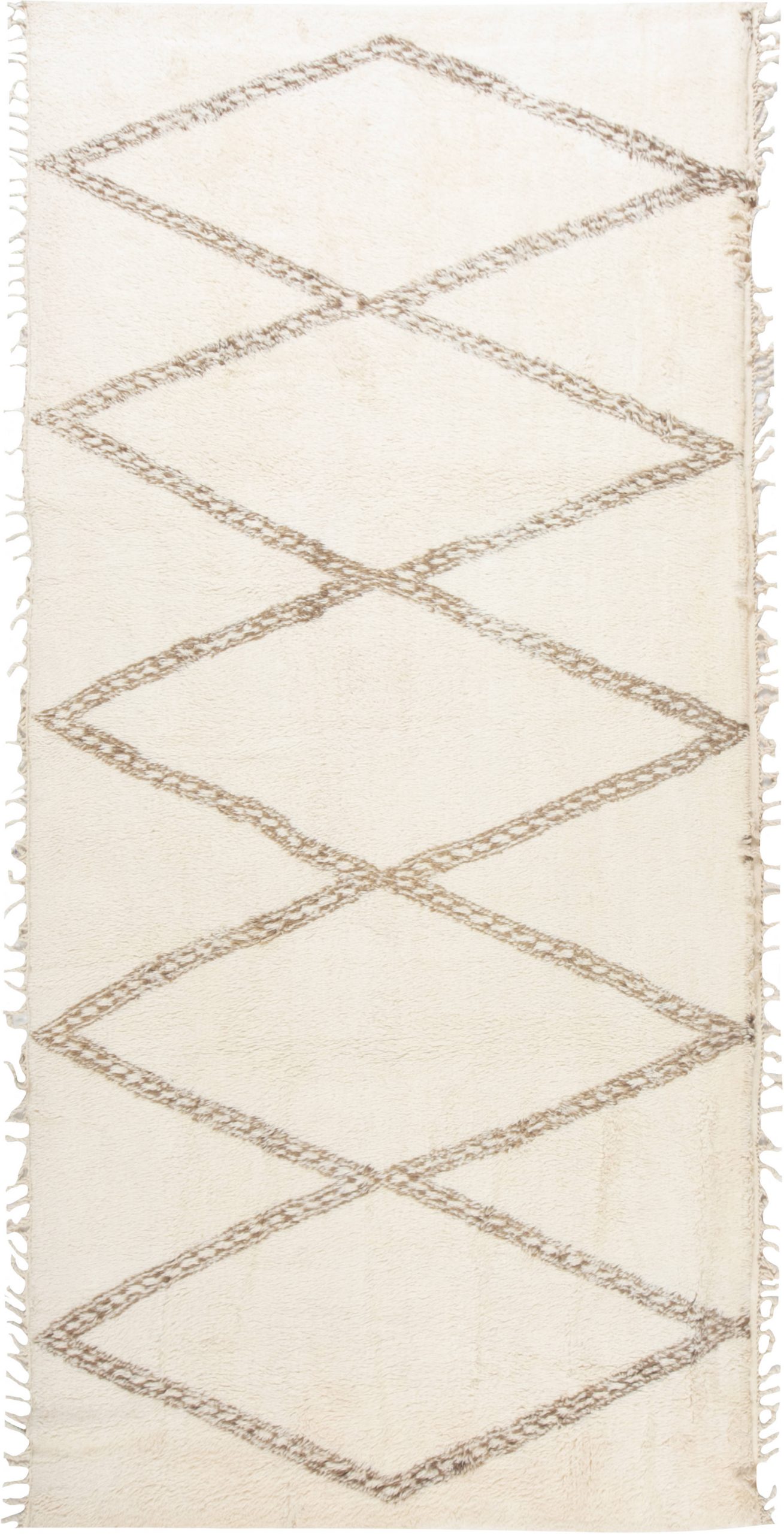 Doris Leslie Blau Collection Modern Moroccan Beige, Brown Handmade Wool Rug N11981