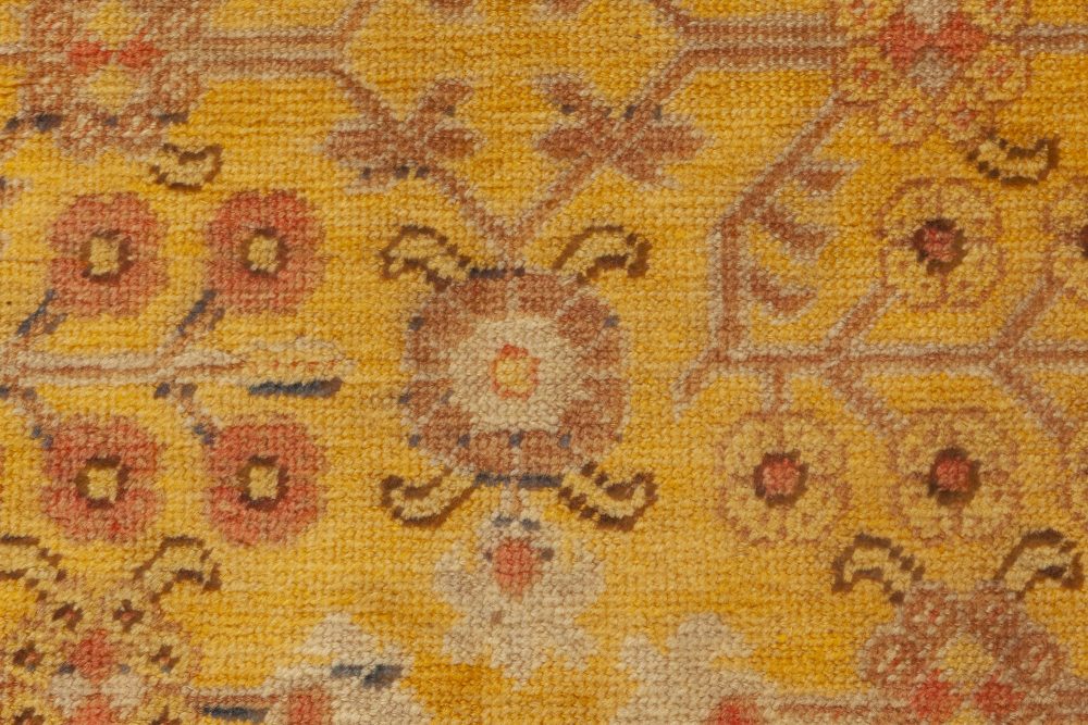 Midcentury Samarkand Warm Caramel, Camel, Beige and Brown Handwoven Wool Rug BB6981