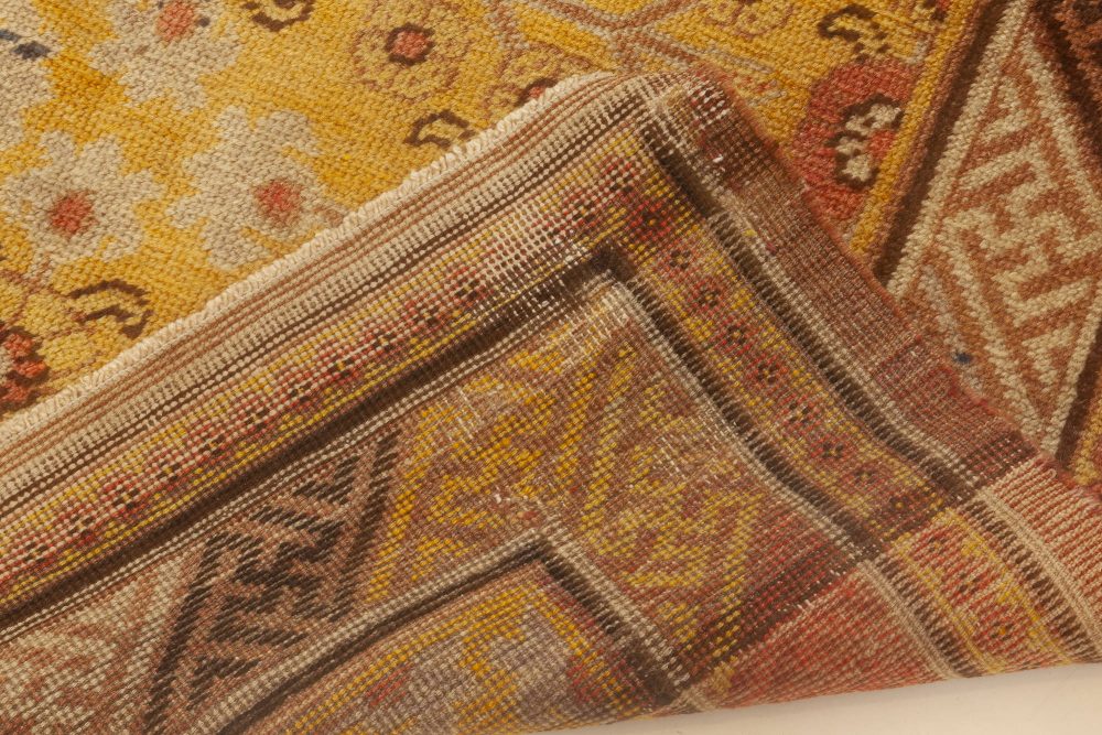 Midcentury Samarkand Warm Caramel, Camel, Beige and Brown Handwoven Wool Rug BB6981