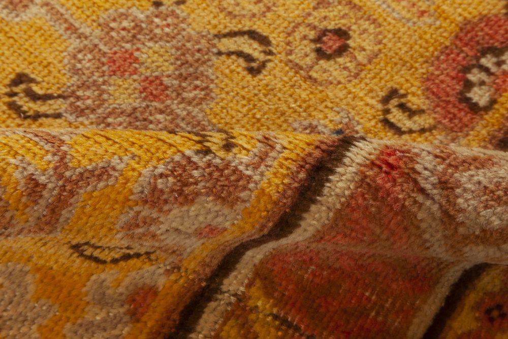 Midcentury Samarkand Warm Caramel, Camel, Beige and Brown Handwoven Wool Rug BB6981