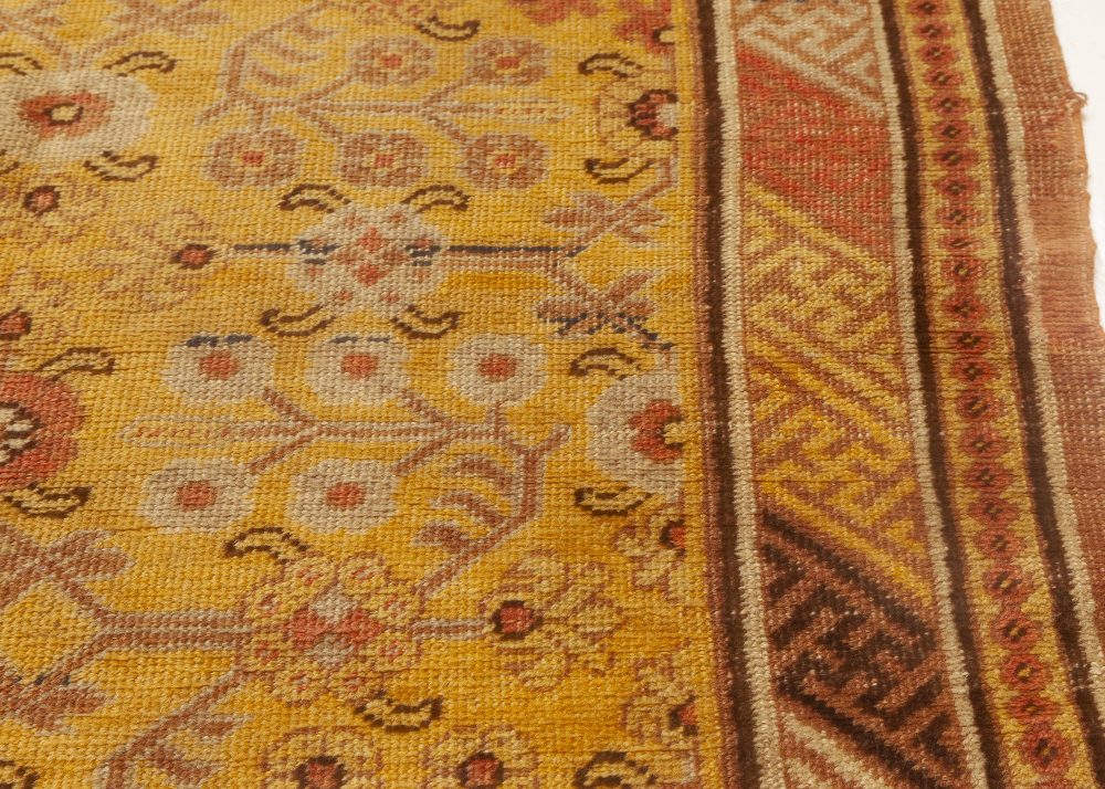 Midcentury Samarkand Warm Caramel, Camel, Beige and Brown Handwoven Wool Rug BB6981