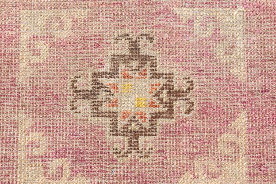 Midcentury Samarkand Purple and Brown Hand Knotted Wool Rug BB6997