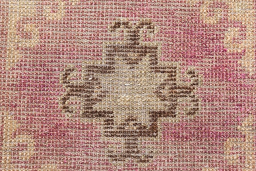 Midcentury Samarkand Purple and Brown Hand Knotted Wool Rug BB6997