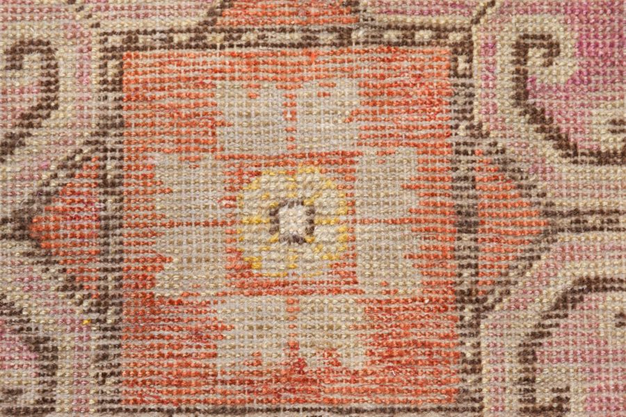 Midcentury Samarkand Purple and Brown Hand Knotted Wool Rug BB6997