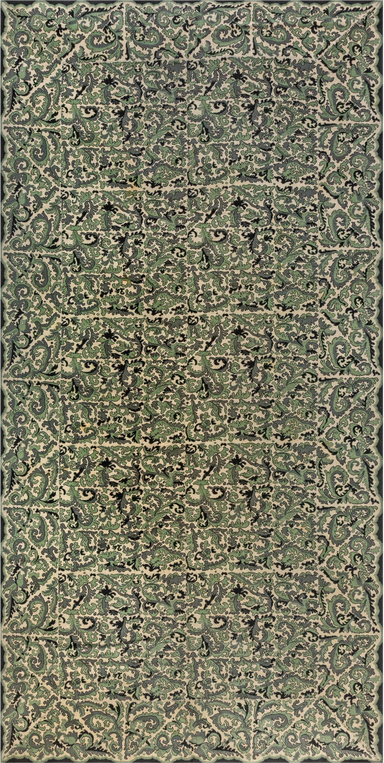 Antique Portuguese Needlepoint Rug (Size Adjusted) BB6942
