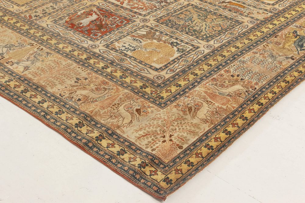 Fine Antique Persian Tabriz Handmade Wool Rug BB7012