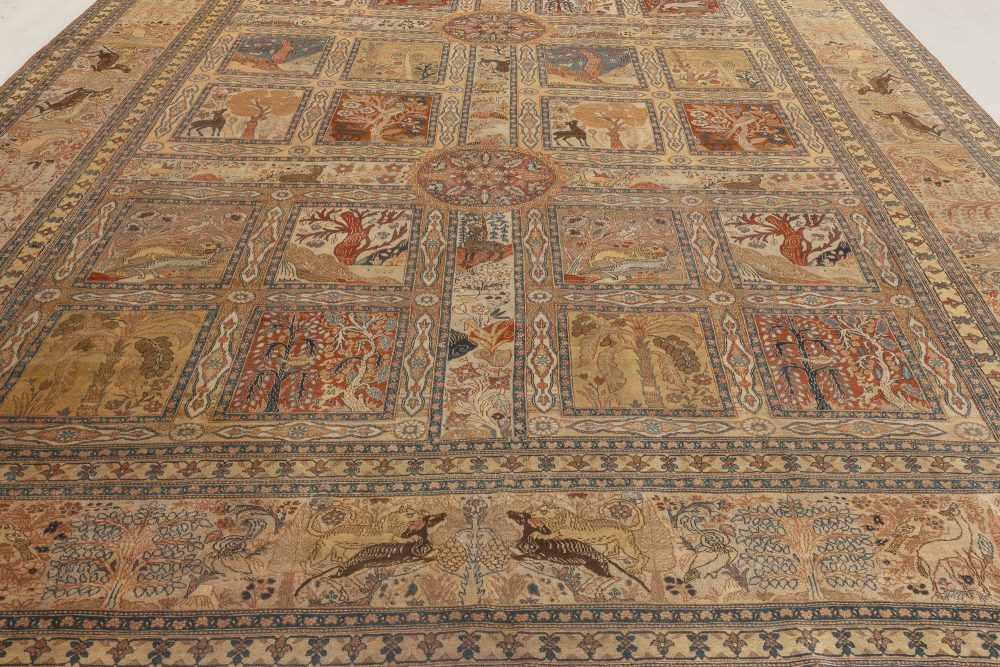 Fine Antique Persian Tabriz Handmade Wool Rug BB7012