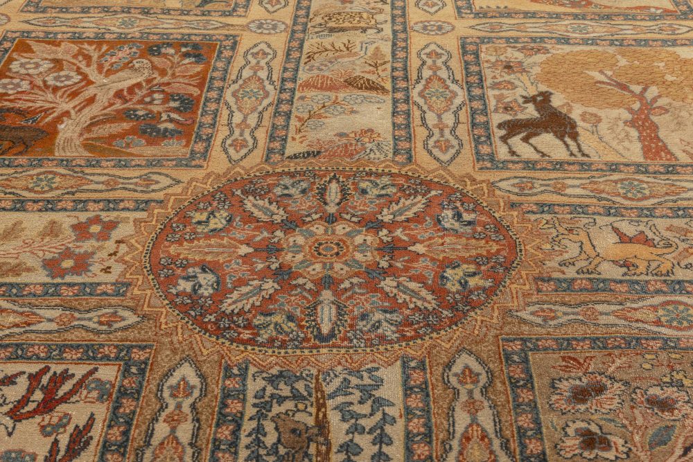 Fine Antique Persian Tabriz Handmade Wool Rug BB7012