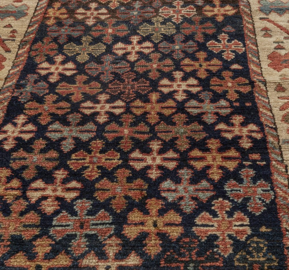 Early 20th Century Persian Malayer Runner in Beige, Blue, Green and Red BB7007