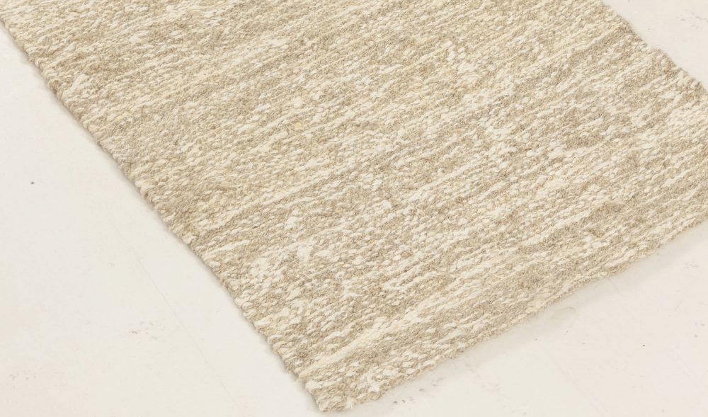 Doris Leslie Blau Collection High-Quality Contemporary Beige Hemp Runner N12025