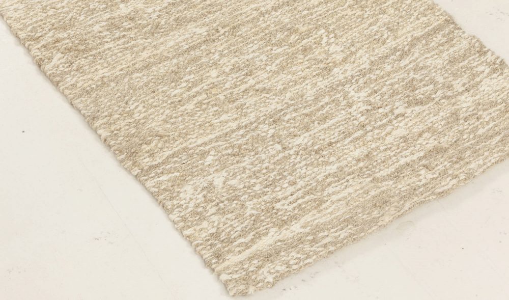 Doris Leslie Blau Collection High-Quality Contemporary Beige Hemp Runner N12025