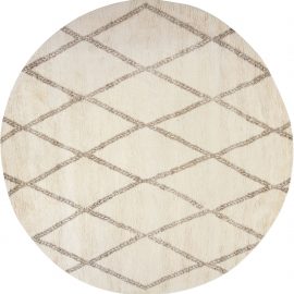 New Circular Moroccan Hand Knotted Wool Rug N12022