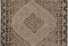 Midcentury <mark class='searchwp-highlight'>Samarkand</mark> Handmade Wool Rug in Beige and Brown BB6999