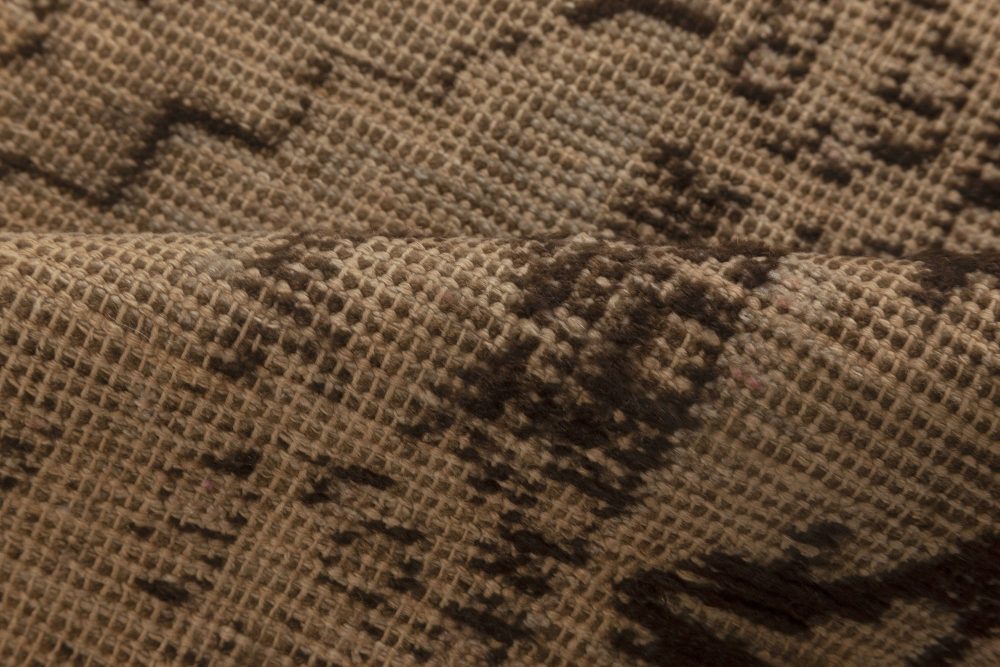 Midcentury Samarkand Handmade Wool Rug in Beige and Brown BB6999