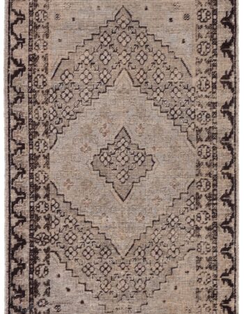 Vintage Geometric Soft Beige Hand-Knotted Wool Runner Persian BB8714 Vintage Geometric Soft Beige Hand-Knotted Wool Runner Persian BB8714