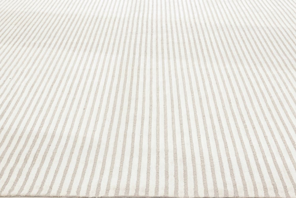 Doris Blau Collection Modern Vertical Striped Handmade Viscose, Wool Rug N12043