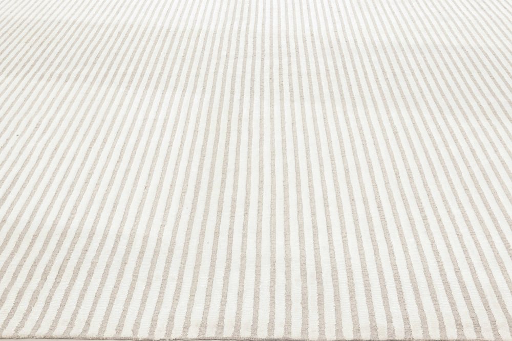 Doris Blau Collection Modern Vertical Striped Handmade Viscose, Wool Rug N12043