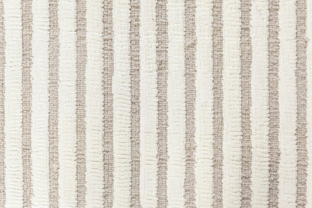 Doris Blau Collection Modern Vertical Striped Handmade Viscose, Wool Rug N12043