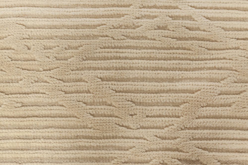 Doris Leslie Blau Collection High Low Modern Beige Handmade Wool Rug N12028