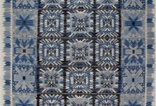 Doris Leslie Blau Collection <mark class='searchwp-highlight'>Swedish</mark> Style Blue, White, Black Flat-Weave Rug N12029
