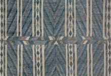Doris Leslie Blau Collection Oversize Geometric <mark class='searchwp-highlight'>Swedish</mark> Style Blue Gray Wool Rug N12036