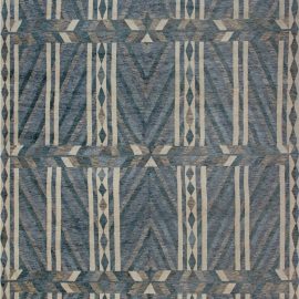 “Miroir” Modern Geometric Chevron Ivory Handmade Wool Rug N12036