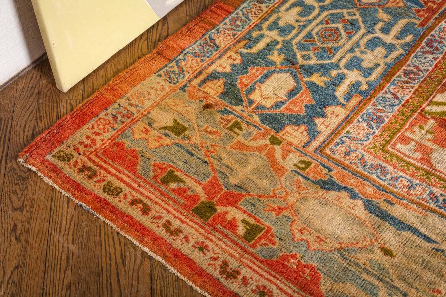 1900s Persian Sultanabad Red, White and Blue Handwoven Wool Rug BB7027