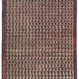 Antique Malayer Persian Allover Floral Warm Tan Hand-Knotted Wool Runner – Circa 1930 BB7024
