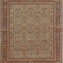 Sultanabad Persian Antique Allover Geometric Warm Tan Hand-Knotted Wool Rug – Circa 1910 BB7028
