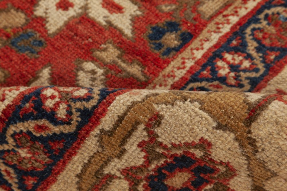 Antique Persian Sultanabad Floral Red Blue Handmade Wool Rug BB7026