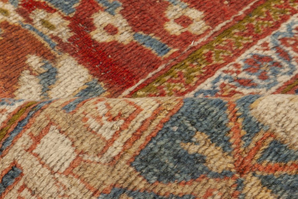 1900s Persian Sultanabad Red, White and Blue Handwoven Wool Rug BB7027