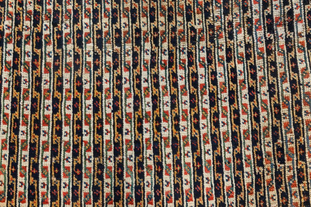 Antique Persian Feraghan Handmade Wool Runner in Beige, Black, Blue, Red BB7024