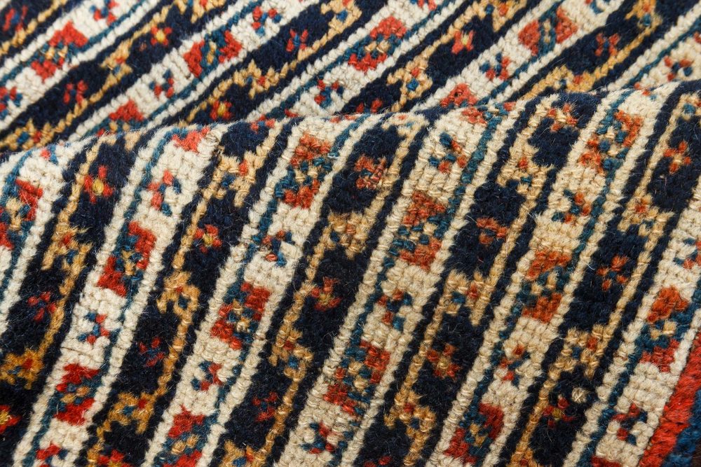 Antique Persian Feraghan Handmade Wool Runner in Beige, Black, Blue, Red BB7024