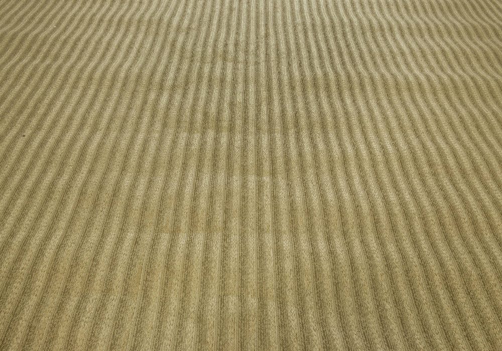 Doris Leslie Blau Collection Contemporary Striped Twisted Belts Leather Rug N12053