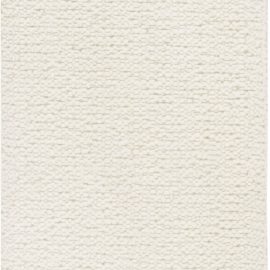Modern Flatweave Solid Ivory Handmade Wool Runner “Perle” N12049