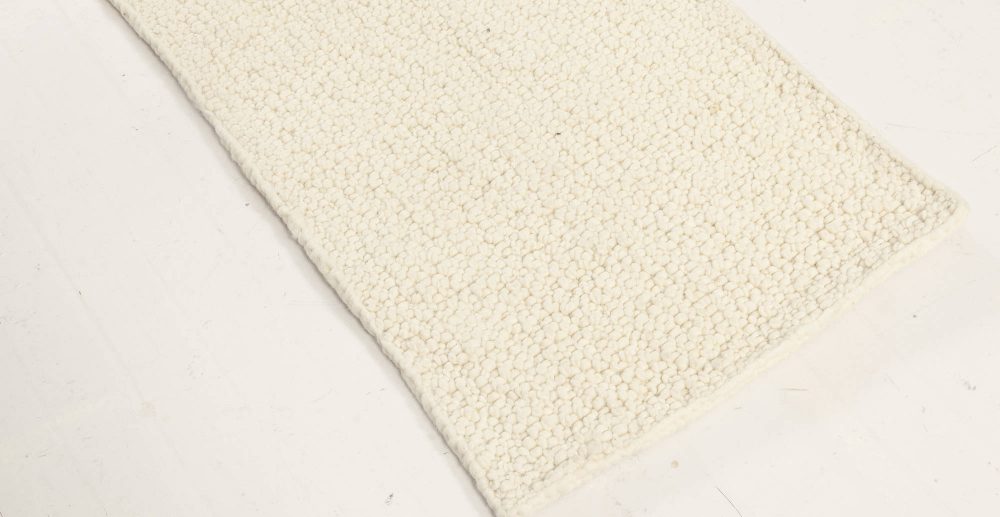 Doris Leslie Blau Collection Alpine White Handmade in Natural Lambswool Runner N12049