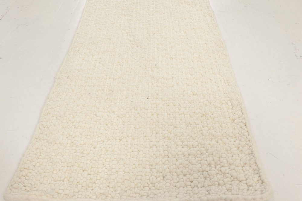 Doris Leslie Blau Collection Alpine White Handmade in Natural Lambswool Runner N12049