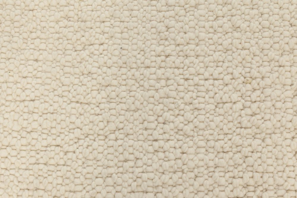 Doris Leslie Blau Collection Alpine White Handmade in Natural Lambswool Runner N12049