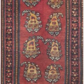 Antique Persian Allover Brick Red Hand-Knotted Wool Runner – Circa 1930 (Fragment) BB7048